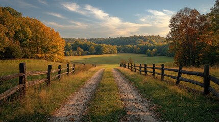 Poster - Autumnal Country Road