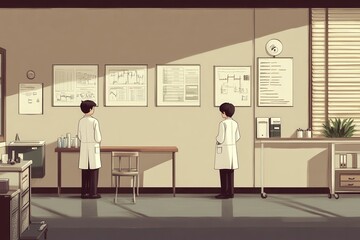 Minimalistic Flat Medical Office Illustration