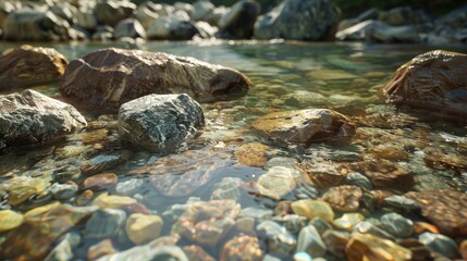 Canvas Print - Clear Water, Smooth Stones