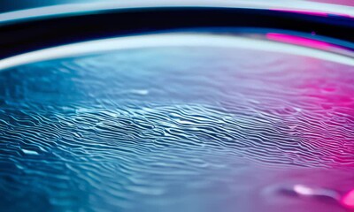 Wall Mural - close-up of rippling blue liquid surface with iridescent reflections, abstract and surreal