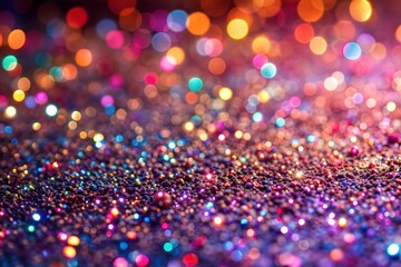 Wall Mural - colorful bokeh lights close-up creating festive abstract background