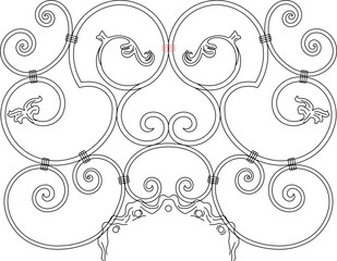 Wall Mural - Vector sketch illustration silhouette design ornate ornament Neoclassical Style Decor classic vintage ethnic roman greek 