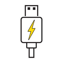 USB plug cable icon technology, connect device sign, electronic portable symbol ,vector illustration media isoalted on white background, EPS 10.