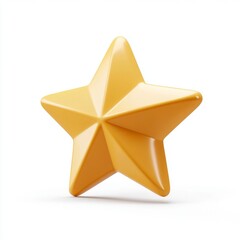 Star 3d icon cartoon style floating on white background