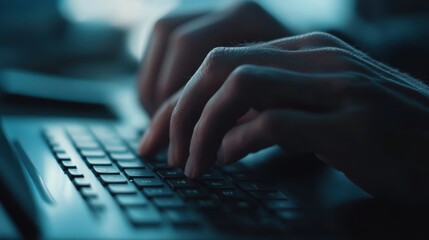 Male computer programmer working on a software development project late at night
