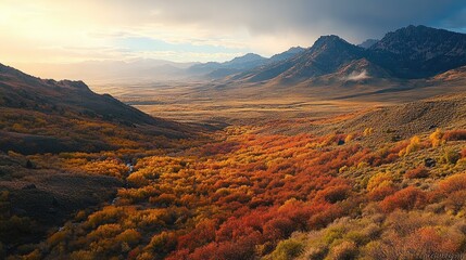 Sticker - Scenic Autumn Landscape with Vibrant Colorful Foliage