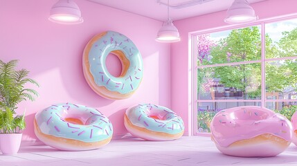 Poster - Donut Room Interior Design.