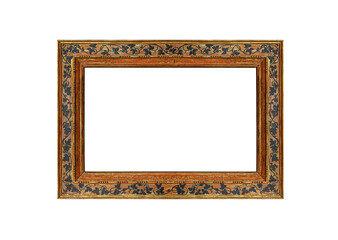 Wall Mural - Antique picture frame isolated on white background.