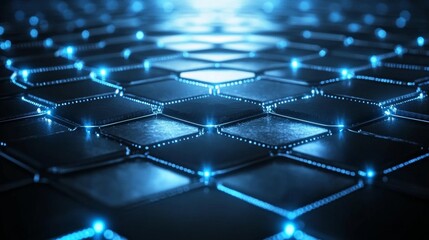 The hexagonal pattern is a futuristic surface concept with futuristic elements. Sci-fi technology background.
