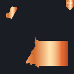 Wall Mural - Abstract - High Detailed Copper Map of Equatorial Guinea. Vector illustration eps10.	
