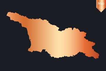 Wall Mural - Abstract - High Detailed Copper Map of Georgia. Vector illustration eps10.	
