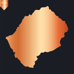 Abstract - High Detailed Copper Map of Lesotho. Vector illustration eps10.	
