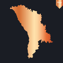 Abstract - High Detailed Copper Map of Moldova. Vector illustration eps10.	
