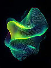 Wall Mural - abstract vertical background with neon lines and shapes vibrant lime green, yellow to teal gradients