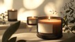 © Meawlee - Personalized scented candle with name label, relaxing atmosphere, 3D illustration.