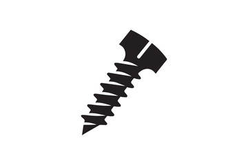 screw vector silhouette isolated in white background