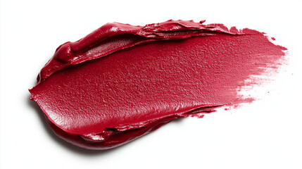 a single, elegant swatch of cherry red lipstick on white background, with soft color gradients and subtle sheen to highlight the texture and glossiness of lip makeup