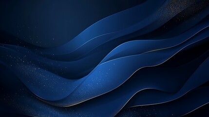 Poster - Abstract Blue and Gold Waves