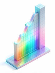 Canvas Print - Holographic Voter Turnout Graph Concept: Wide Shot of Increasing Percentages with Glowing Data Points and Ample Copy Space