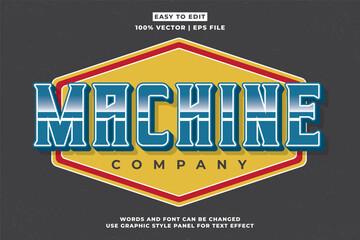 Wall Mural - vintage text effect template with 3d style editable font effect. retro text effect vector style