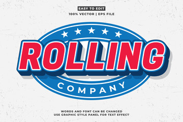 Wall Mural - vintage text effect template with 3d style editable font effect. retro text effect vector style