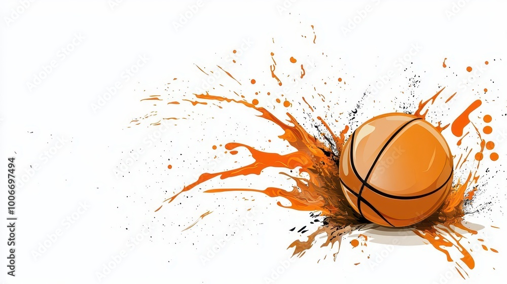 a basketball threepoint shot clipart, scoring moment, dynamic vector ...