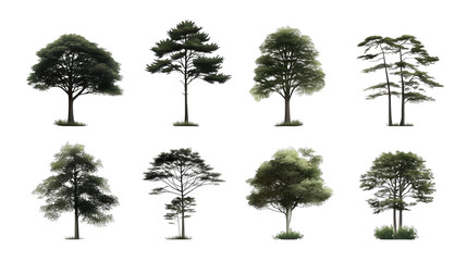Abstract Nature Collage with Trees and Glitch Art