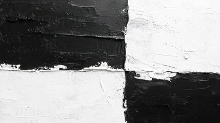 Wall Mural - abstract black and white textured painting showcasing contrasting hues, ideal for backgrounds and mo
