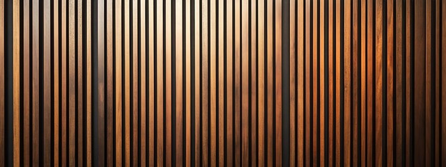  Wall made of wood. Wooden panels made from slats. Texture of vertical timber lines. Modern interior design from planks. Decorative surface for the construction of fences and facades. 