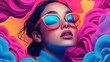 © Supath - Woman in Sunglasses with Abstract Background.