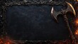 © lime - Cinematic Weapon Art: Dramatic Close-up of Elaborately Designed Battle Axe on Textured Dark Background質感のある暗い背景に映える精巧にデザインされた戦斧のドラマチックなクローズアップ：映画的な武器アート。.Generative AI