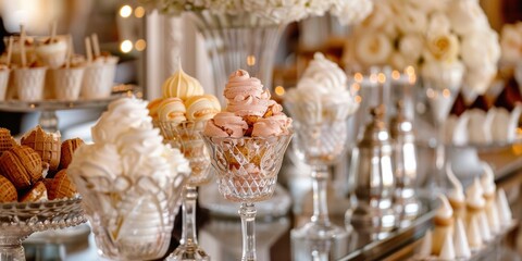 Wall Mural -  elegant soda , candy bar ice cream bar for wedding 