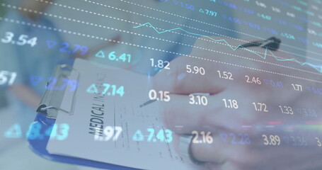 Poster - Image of financial data processing over diverse doctors