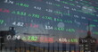© vectorfusionart - Image of financial data processing over cityscape