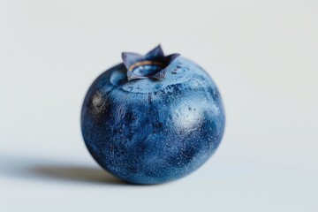 Sticker - A blueberry fruit on a white surface, great for food and nature photography