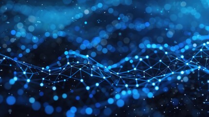 A sleek, abstract illustration of interconnected data nodes with a futuristic, blue-toned design. Perfect for presentations on network abilities, data flow, and technology-driven business solutions.
