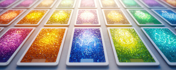 Wall Mural - Colorful Sparkling Cards.