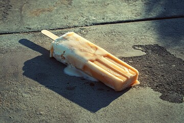 Wall Mural - Melted Ice Cream on Concrete