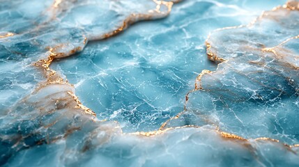 A smooth pastel blue marble background with delicate golden veins, radiating calmness and refinement