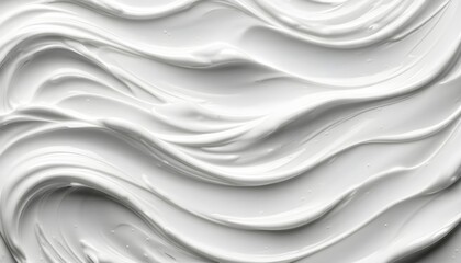 Wall Mural - Luxurious white lotion texture showcasing beauty skincare cream on a smooth background