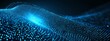 © Raffaza - Abstract blue wave of glowing particles on a black background.