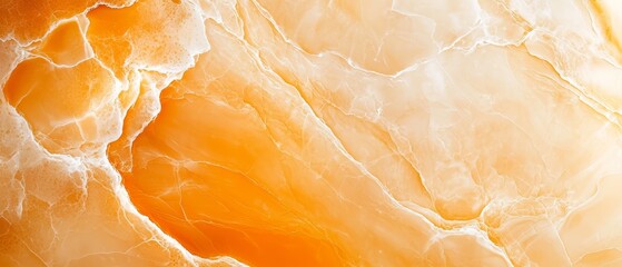  A tight shot of an orange-yellow marbled wallpaper with a light orange and white color scheme