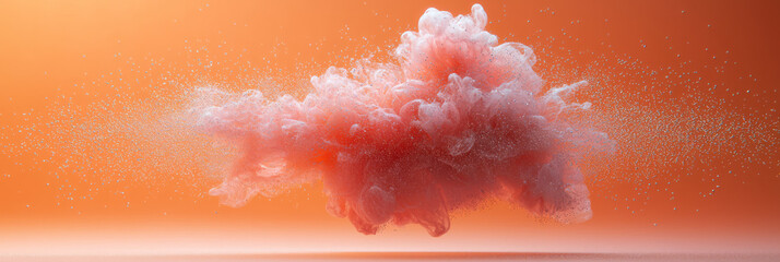 Fototapete - A magnetic field visualized with iron filings around a magnet, isolated on a pastel backdrop,
