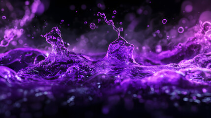 Poster - The surface of the purple liquid is moving.