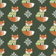 © MirabellePrint - Seamless vector pattern with cute fox in winter clothes. Hand drawn Nordic background. EPS 10 vector file. Perfect for textile, wallpaper or nursery print design.
