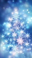 Canvas Print - magical christmas tree formed by glowing snowflakes for festive holiday decor.