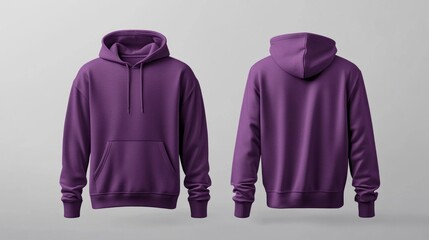 front and back plum hoodie mock up 