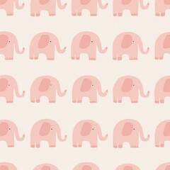 Sticker - Cute elephant pattern for baby shower decorations or children's room wallpaper.