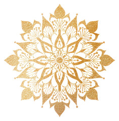 Canvas Print - PNG Gold mandala icon pattern shape art.