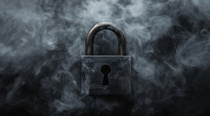 padlock in smoke 